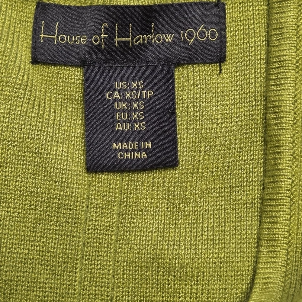 House of Harlow Knit Sweater Corset Compression Top Olive Green XSmall